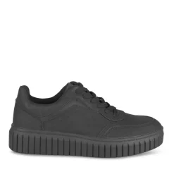 Baskets NOIR Femme Motif Uni Lacets