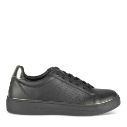 Baskets NOIR Femme Motif Uni Lacets