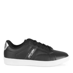 Baskets NOIR Femme Motif Uni Lacets