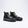 Baskets NOIR Femme Motif Uni Lacets