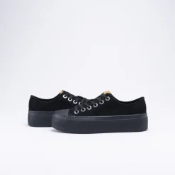 Baskets NOIR Femme Motif Uni Lacets