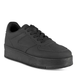 Baskets NOIR Femme Motif Uni Lacets