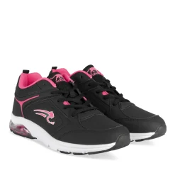 Baskets NOIR Femme Motif Uni Lacets