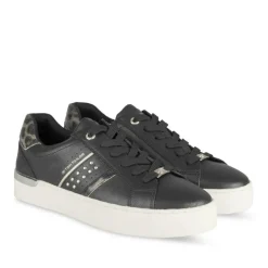 Baskets NOIR Femme Motif Uni Lacets