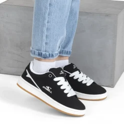 Baskets NOIR Femme Motif Uni Lacets