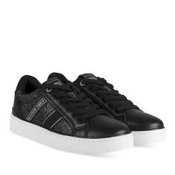 Baskets NOIR Femme Motif Uni Lacets