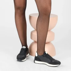 Baskets NOIR Femme Motif Uni Lacets