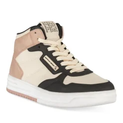 Baskets NOIR Femme Motif Uni Lacets