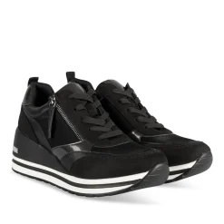 Baskets NOIR Femme Motif Uni Lacets