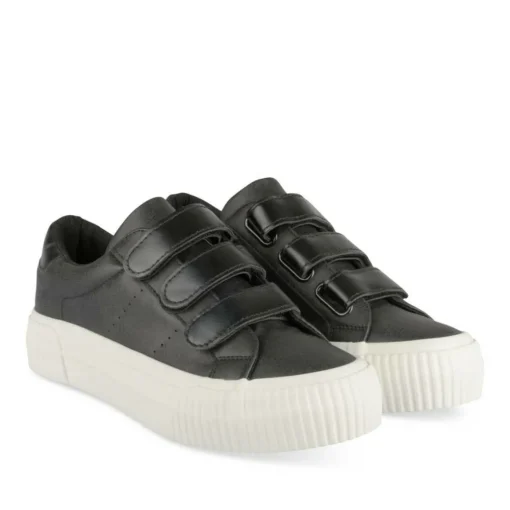 Baskets NOIR Femme Motif Uni Scratch