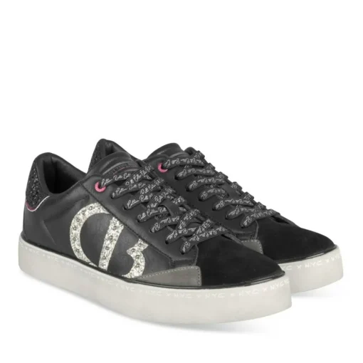 Baskets NOIR Femme Motif Uni A Enfiler
