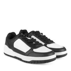 Baskets NOIR Femme Motif Uni Lacets