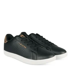 Baskets NOIR Femme Motif Uni Lacets