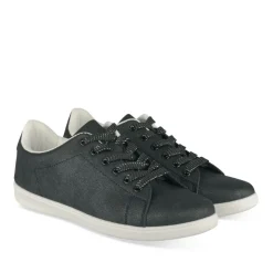 Baskets NOIR Femme Motif Uni Lacets