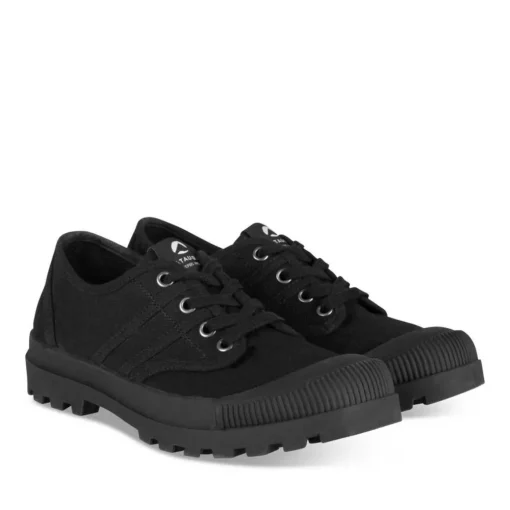 Baskets NOIR Femme Motif Uni Lacets