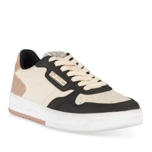Baskets NOIR Femme Motif Uni Lacets