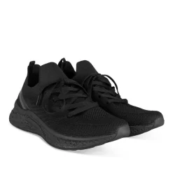 Baskets NOIR Femme Motif Uni Lacets
