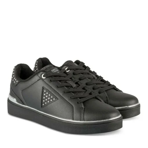 Baskets NOIR Femme Motif Clouté Lacets