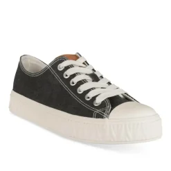 Baskets NOIR Femme Motif Uni Lacets
