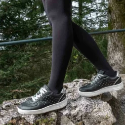 Baskets NOIR Femme Motif A Pois