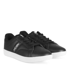 Baskets NOIR Femme Motif Uni Lacets