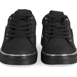 Baskets NOIR Femme Motif Paillettes Lacets