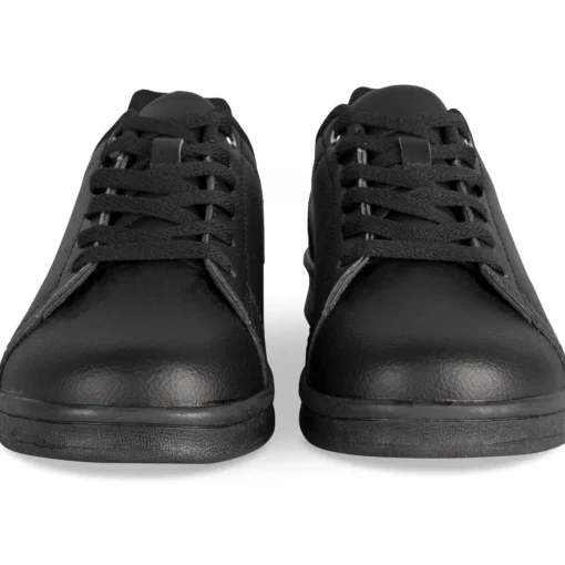 Baskets NOIR Femme Motif Uni Lacets