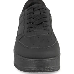 Baskets NOIR Femme Motif Uni Lacets