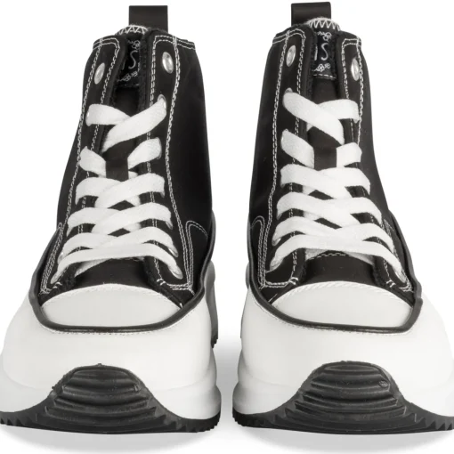 Baskets NOIR Femme Motif Uni Lacets