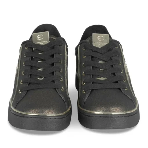 Baskets NOIR Femme Motif Uni Lacets