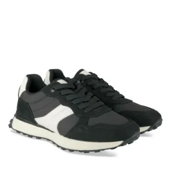 Baskets NOIR Femme Motif Uni Lacets