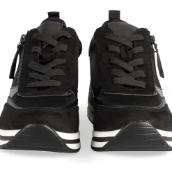 Baskets NOIR Femme Motif Uni Lacets