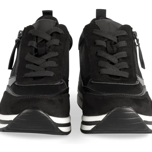 Baskets NOIR Femme Motif Uni Lacets
