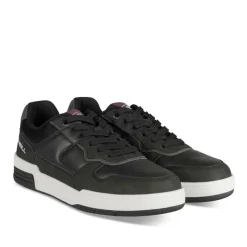 Baskets NOIR Femme Motif Uni Lacets