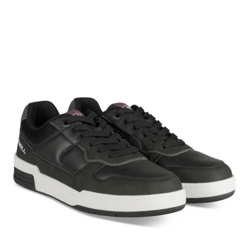 Baskets NOIR Femme Motif Uni Lacets