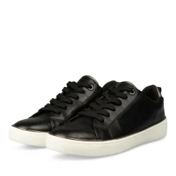 Baskets NOIR Femme Motif Uni Lacets