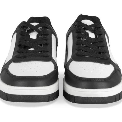 Baskets NOIR Femme Motif Uni Lacets