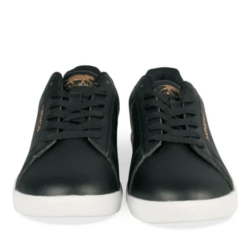 Baskets NOIR Femme Motif Uni Lacets