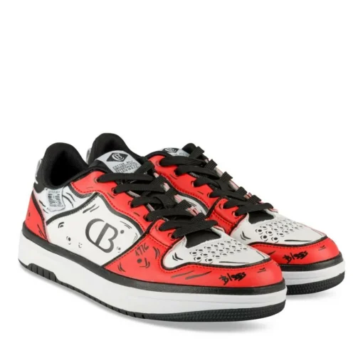 Baskets NOIR Femme Motif Multicolore Lacets