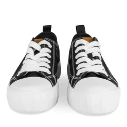 Baskets NOIR Femme Motif Uni Lacets