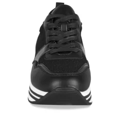 Baskets NOIR Femme Motif Paillettes Lacets