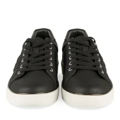 Baskets NOIR Femme Motif Animal Lacets