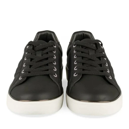 Baskets NOIR Femme Motif Animal Lacets