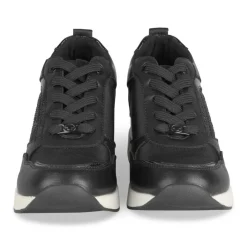 Baskets NOIR Femme Motif Uni Lacets