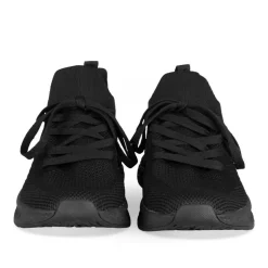 Baskets NOIR Femme Motif Uni Lacets