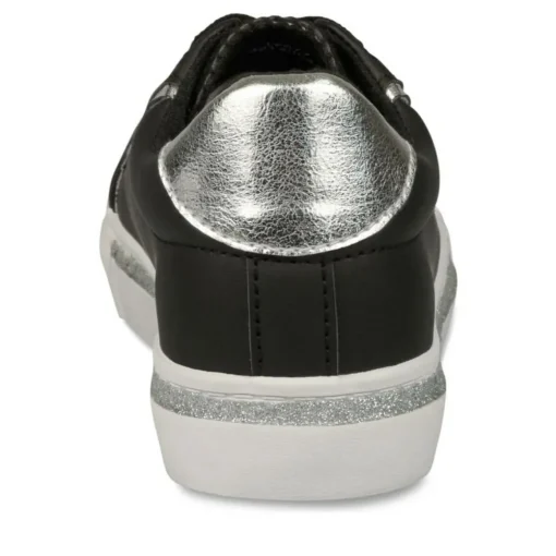 Baskets NOIR Femme Motif Paillettes Lacets