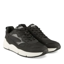Baskets NOIR Femme Motif Paillettes Lacets