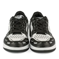 Baskets NOIR Femme Motif Multicolore Lacets