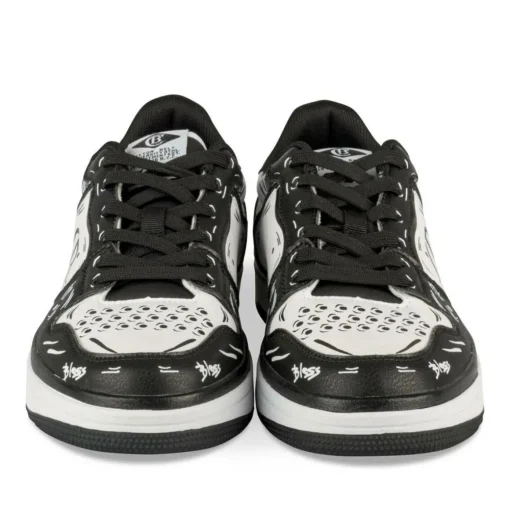 Baskets NOIR Femme Motif Multicolore Lacets