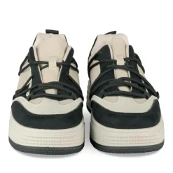 Baskets NOIR Femme Motif Uni Lacets